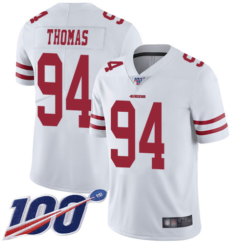 San Francisco 49ers Limited White Men Solomon Thomas Road NFL Jersey #94 100th Season Vapor Untouchable->women nfl jersey->Women Jersey